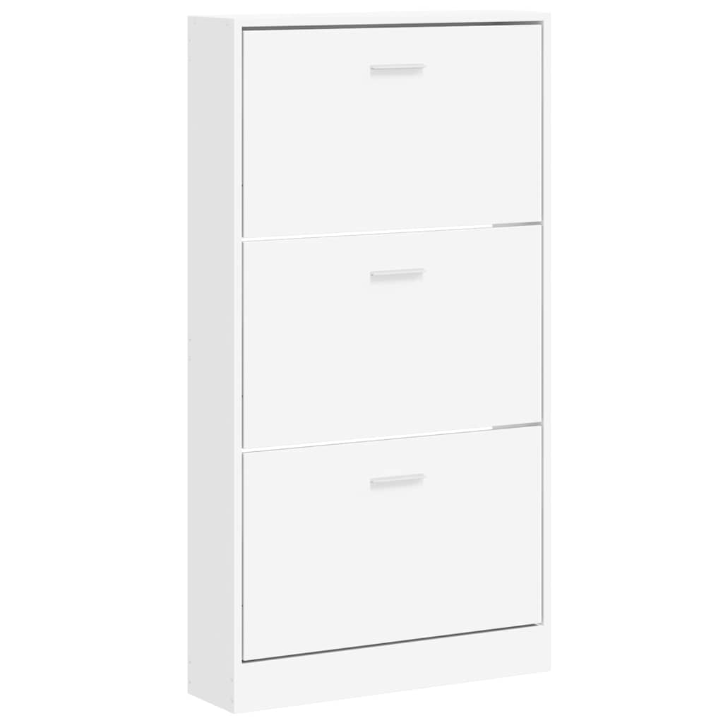 vidaXL Botník bílý 59 x 17 x 108 cm, z umělého dřeva