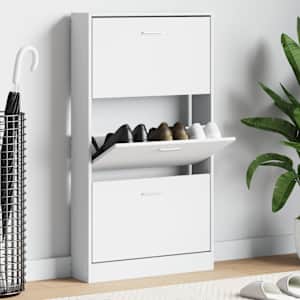 Omarica za čevlje bela 59x17x108 cm inženirski les