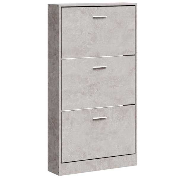 vidaXL jalatsikapp, betoonhall, 59 x 17 x 108 cm, tehispuit