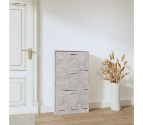 vidaXL Ormarić za cipele boja betona 59x17x108 cm konstruirano drvo