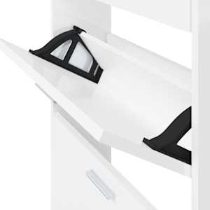 Botník bílý s vysokým leskem 59x17x108 cm kompozitní dřevo - obrázek 8