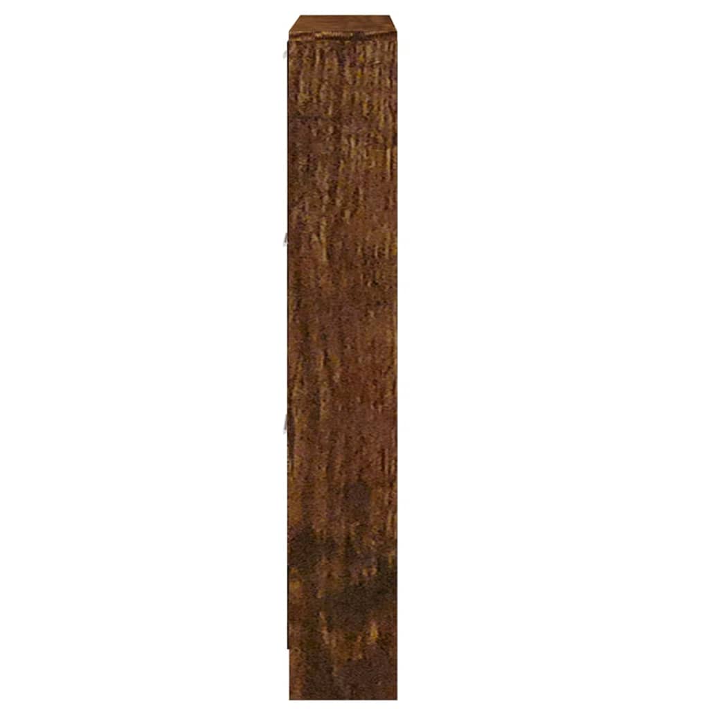 Füstös tölgyszínű szerelt fa cipősszekrény 59x17x108 cm 