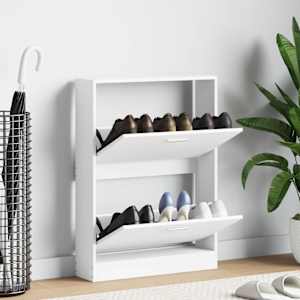 Omarica za čevlje bela 59x17x81 cm inženirski les