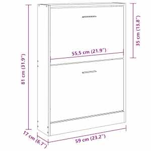 Botník betonově šedý 59x17x81 cm kompozitní dřevo - obrázek 9