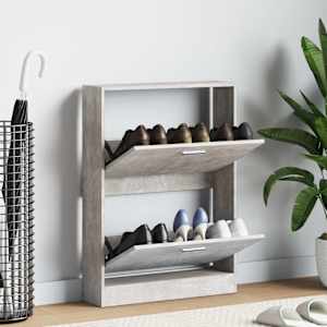 Omarica za čevlje betonsko siva 59x17x81 cm inženirski les