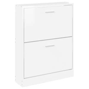 Botník bílý s vysokým leskem 59x17x81 cm kompozitní dřevo - obrázek 4