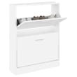 Scarpiera VidaXL 2 Cassetti - Design Moderno - Bianco Lucido - 63x24x81 Cm - Legno Multistrato