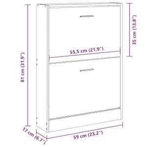 Botník kouřový dub 59x17x81 cm kompozitní dřevo - obrázek 9