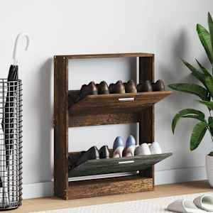 Omarica za čevlje dimljeni hrast 59x17x81 cm inženirski les