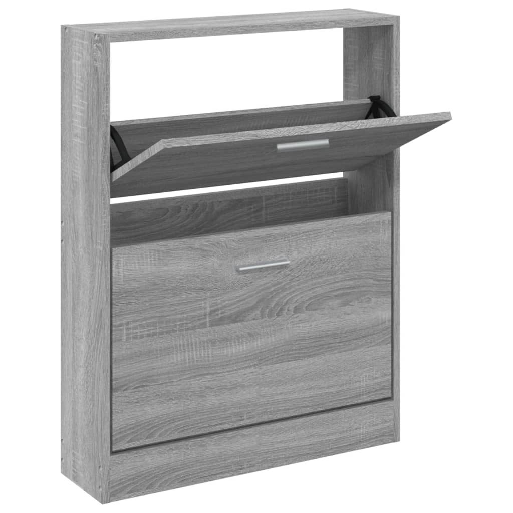 vidaXL Botník šedý sonoma 59x17x81 cm kompozitní dřevo