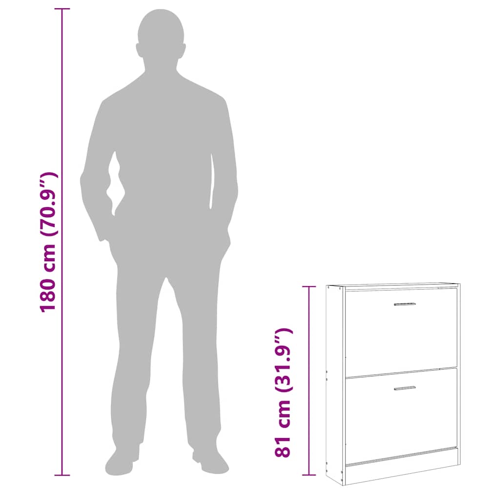 Omarica za čevlje rjav hrast 59x17x81 cm inženirski les - slika 10