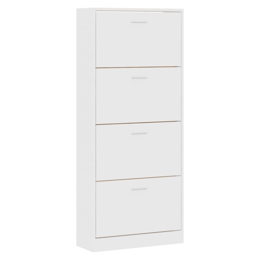 vidaXL Botník biely 63x24x147 cm spracované drevo