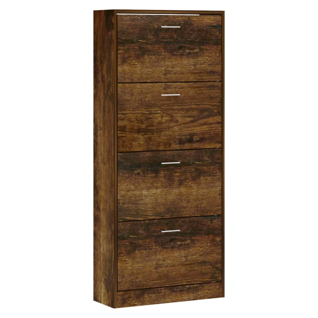 vidaXL Schoenenkast 63x24x147 cm bewerkt hout gerookt eikenkleurig