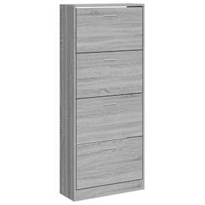 vidaXL jalatsikapp, hall Sonoma tamm, 63 x 24 x 147 cm, tehispuit