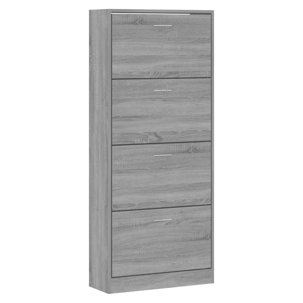 vidaXL Shoe Cabinet Grey Sonoma 63x24x147 cm Engineered Wood