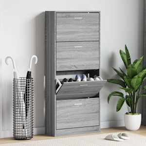 Omarica za čevlje siva sonoma 63x24x147 cm inženirski les