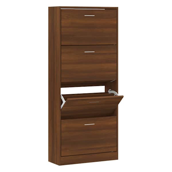vidaXL jalatsikapp, pruun tamm, 63 x 24 x 147 cm, tehispuit