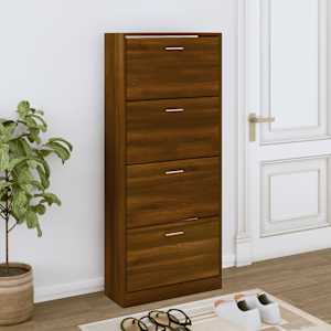 Omarica za čevlje rjav hrast 63x24x147 cm inženirski les