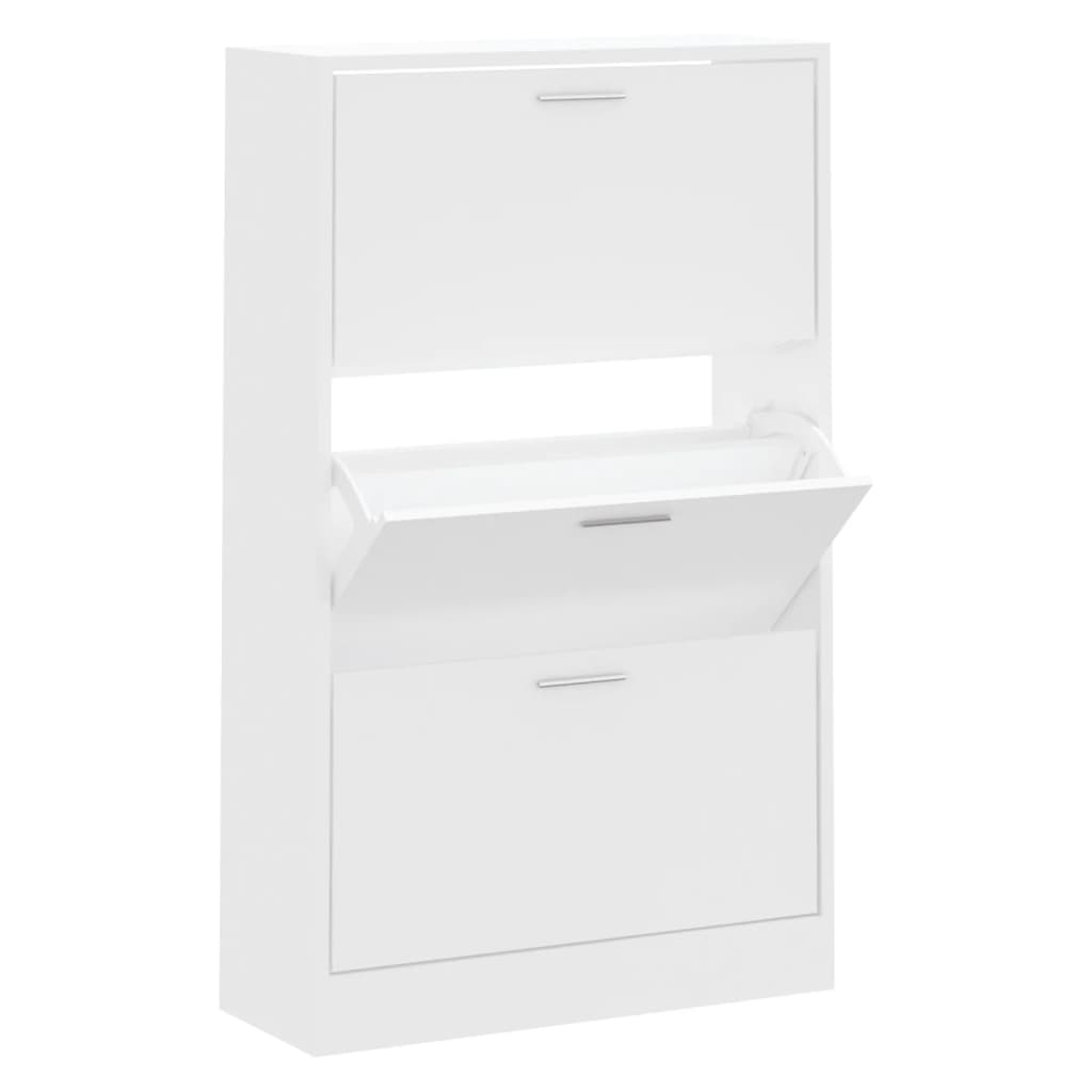 vidaXL Botník bílý 63x24x103 cm kompozitní dřevo