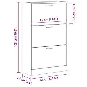 Botník dub sonoma 63 x 24 x 103 cm kompozitní dřevo - obrázek 9