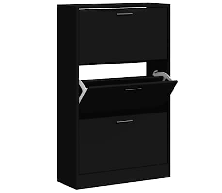 vidaXL Armoire &agrave; chaussures Noir 63x24x103 cm Bois d'ing&eacute;nierie
