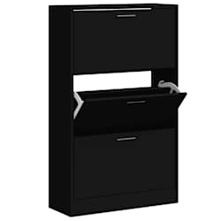 vidaXL Shoe Cabinet Black 63x24x103 cm Engineered Wood