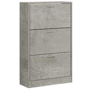 vidaXL jalatsikapp, betoonhall, 63 x 24 x 103 cm, tehispuit