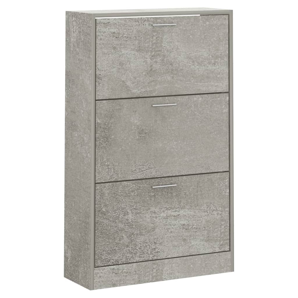 vidaXL Schoenenkast 63x24x103 cm bewerkt hout betongrijs