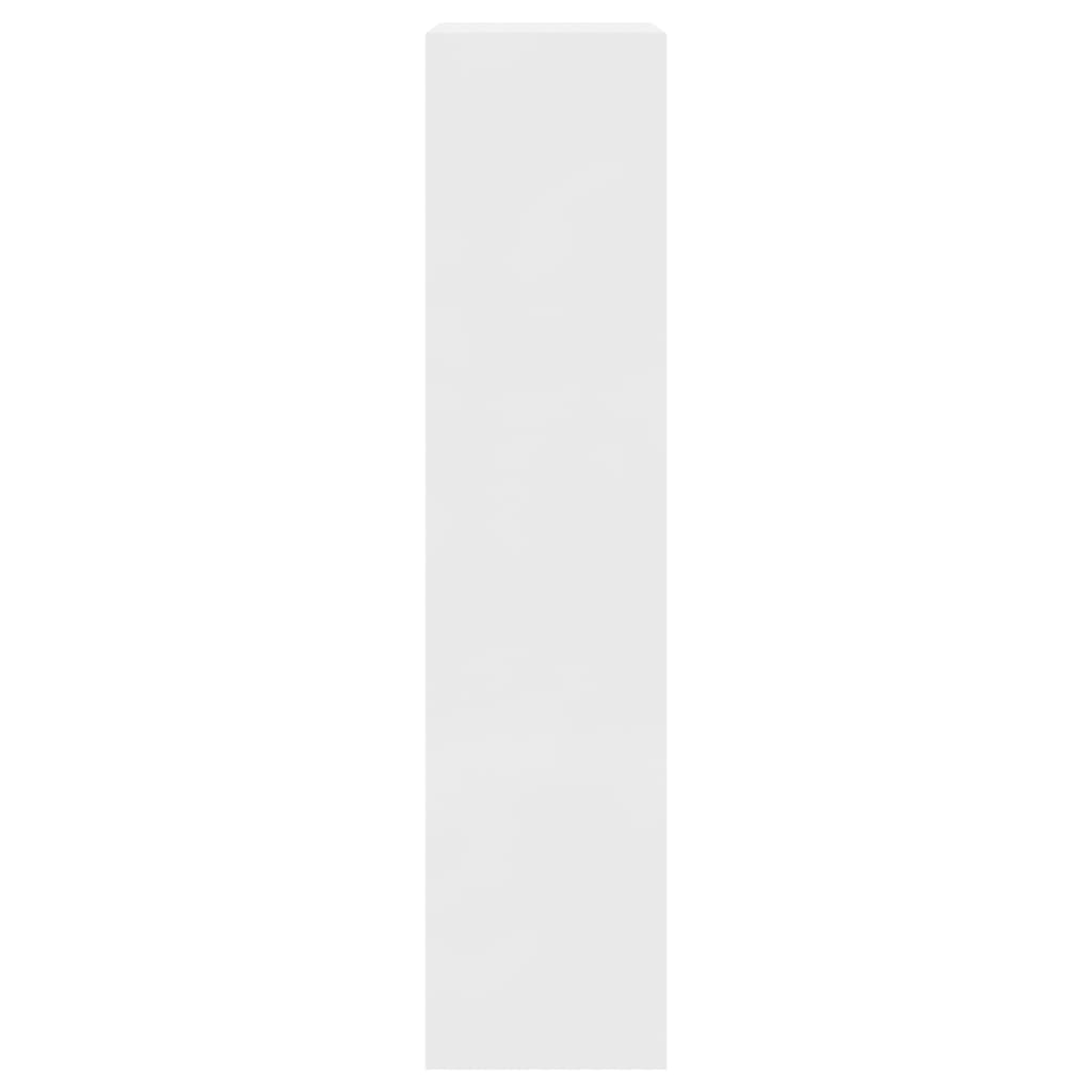 Magasfényű fehér szerelt fa cipőszekrény 63x24x103 cm 