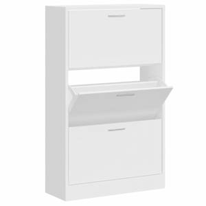 Botník bílý s vysokým leskem 63x24x103 cm kompozitní dřevo - obrázek 3