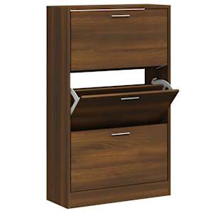 vidaXL Armoire &agrave; chaussures Ch&ecirc;ne marron 63x24x103cm Bois d'ing&eacute;nierie