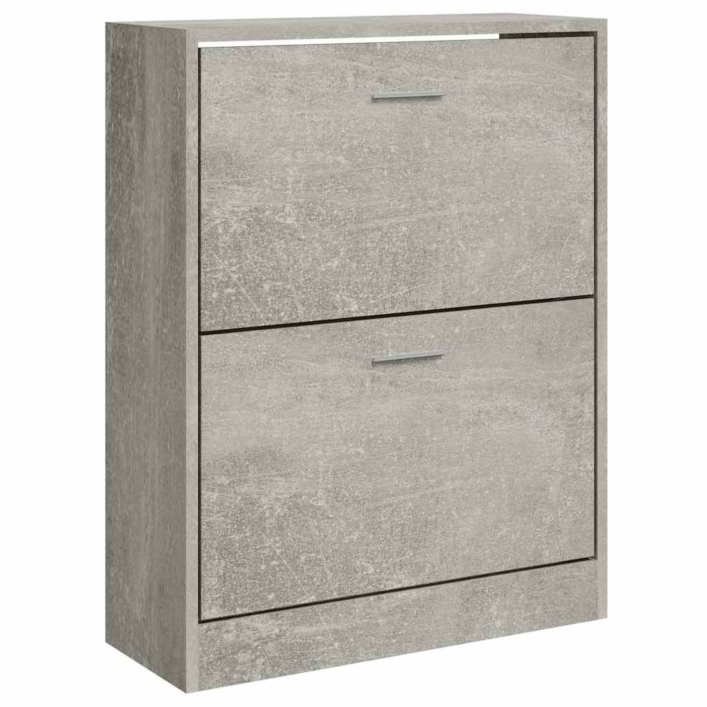vidaXL Botník betónovo sivý 63x24x81 cm spracované drevo