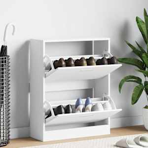 Omarica za čevlje visok sijaj bela 63x24x81 cm inženirski les