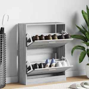 Omarica za čevlje siva sonoma 63x24x81 cm inženirski les