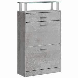 Botník betonově šedý 63 x 24 x 104 cm kompozitní dřevo - obrázek 2