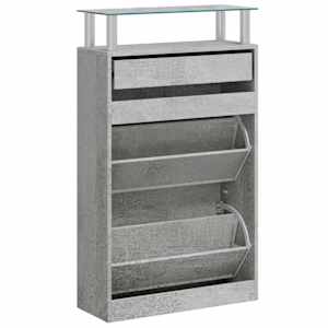 Botník betonově šedý 63 x 24 x 104 cm kompozitní dřevo - obrázek 6