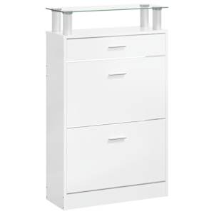 Botník bílý s vysokým leskem 63 x 24 x 104 cm kompozitní dřevo - obrázek 5