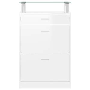 Botník bílý s vysokým leskem 63 x 24 x 104 cm kompozitní dřevo - obrázek 6