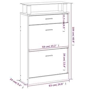 Botník bílý s vysokým leskem 63 x 24 x 104 cm kompozitní dřevo - obrázek 9