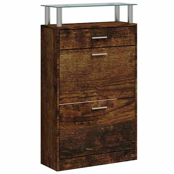 vidaXL jalatsikapp, suitsutatud tamm, 63 x 24 x 104 cm, tehispuit