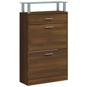vidaXL jalatsikapp, pruun tamm, 63 x 24 x 104 cm, tehispuit
