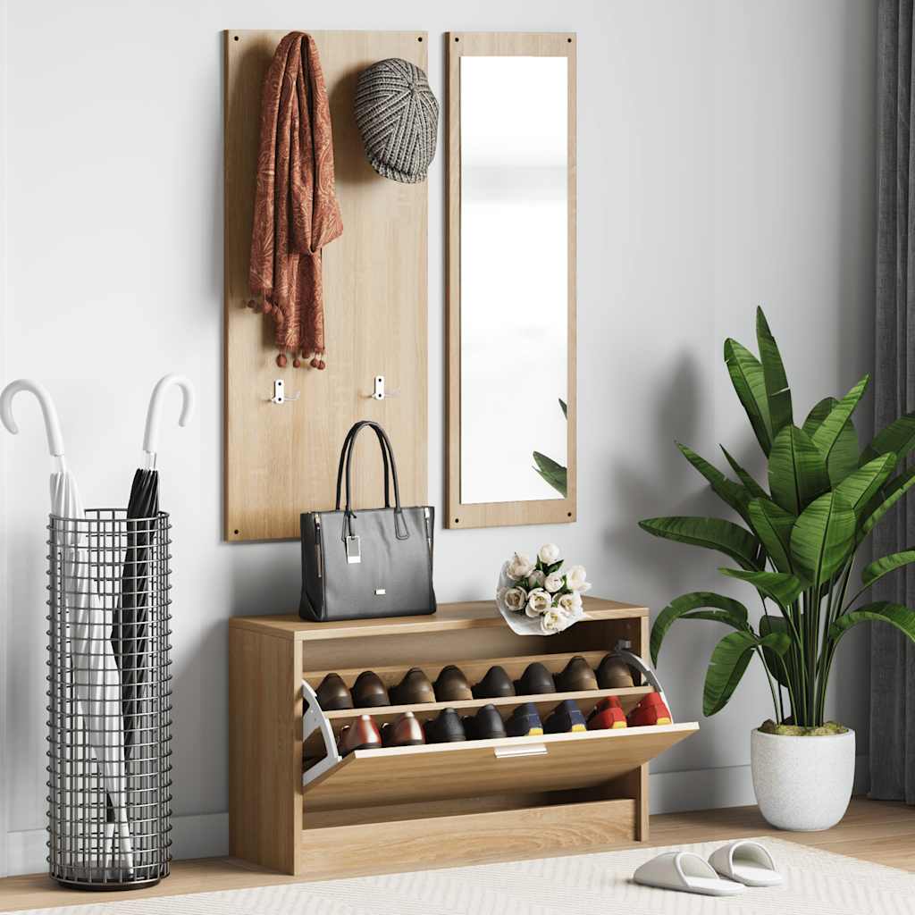 vidaXL 3-in-1 Schuhschrank-Set Sonoma-Eiche Holzwerkstoff