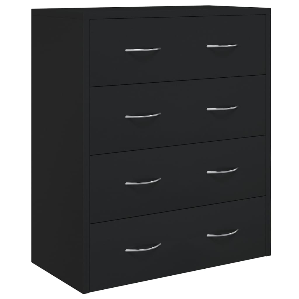 vidaXL Dressoir met 4 lades 60x30,5x71 cm zwart afbeelding