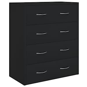 Příborník se 4 zásuvkami 60 x 30,5 x 71 cm černý - obrázek 3