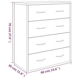 Příborník se 4 zásuvkami 60 x 30,5 x 71 cm betonově šedá - obrázek 7