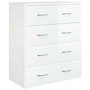 Příborník se 4 zásuvkami 60x30,5x71 cm bílá s vysokým leskem - obrázek 3