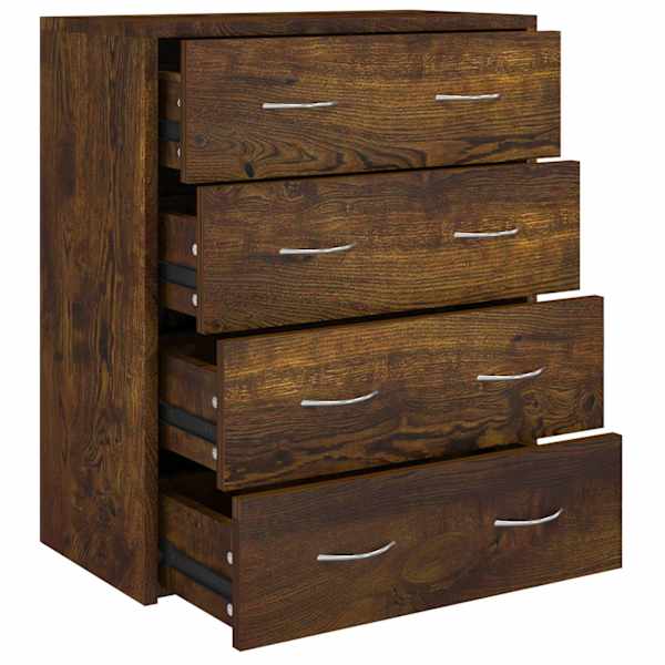vidaXL 4 sahtliga kummut 60 x 30,5 x 71 cm, suitsutatud tamm