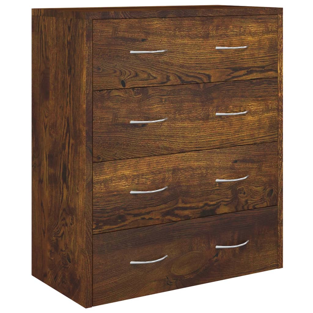 vidaXL Dressoir met 4 lades 60x30,5x71 cm gerookt eiken afbeelding