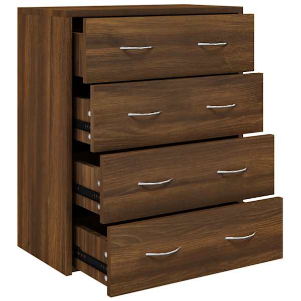 vidaXL 4 sahtliga kummut 60 x 30,5 x 71 cm, pruun tamm