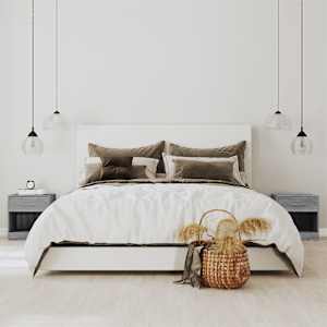 Nočna omarica 2 kosa s predalom siva sonoma